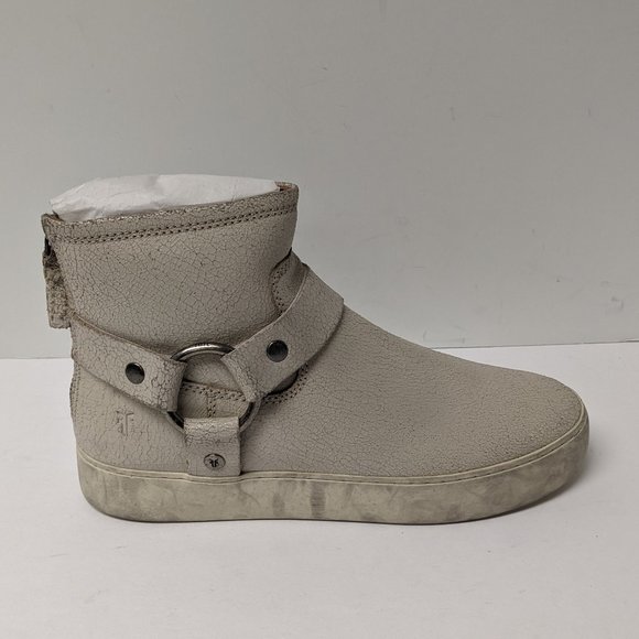 Frye Lena Harness Ankle Boots, Off White Leather, Women's 8.5 M - Picture 2 of 6